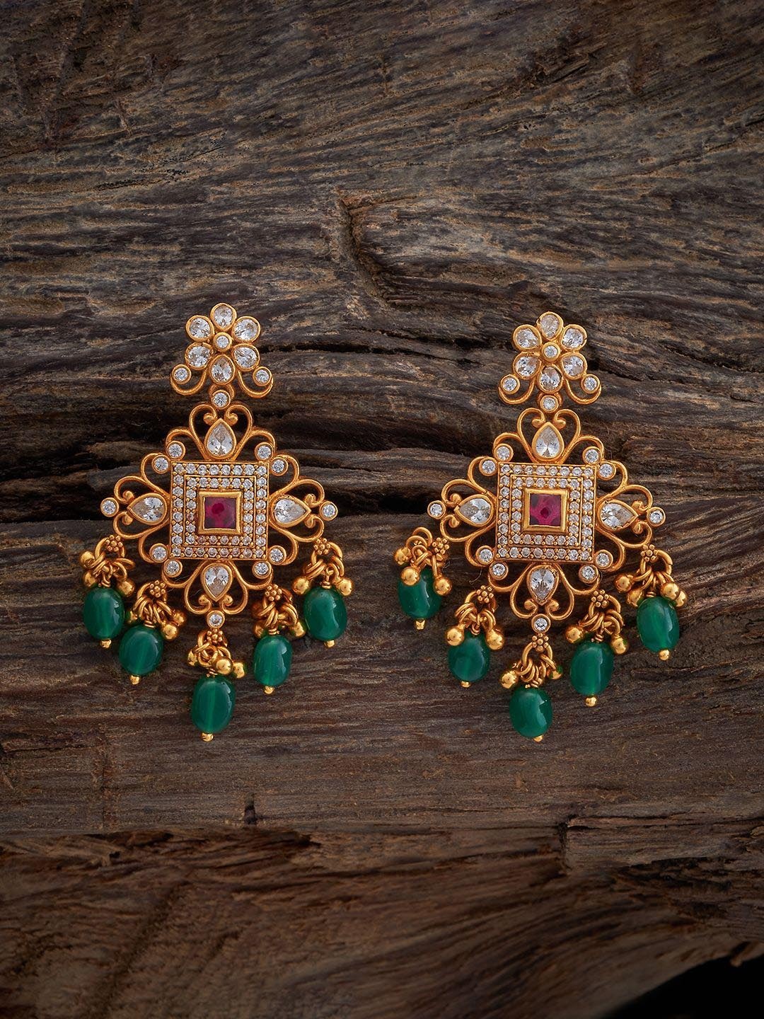 

Kushal's Fashion Jewellery Gold Plated 92.5 Pure Silver Drop Earrings