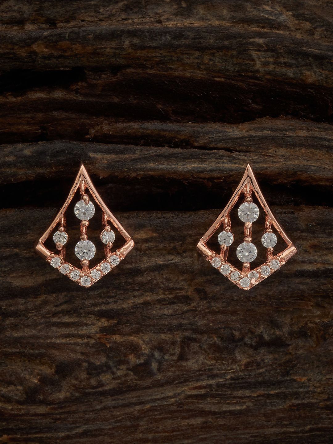 

Kushal's Fashion Jewellery Rose Gold Plated Cubic Zirconia Stud Earrings