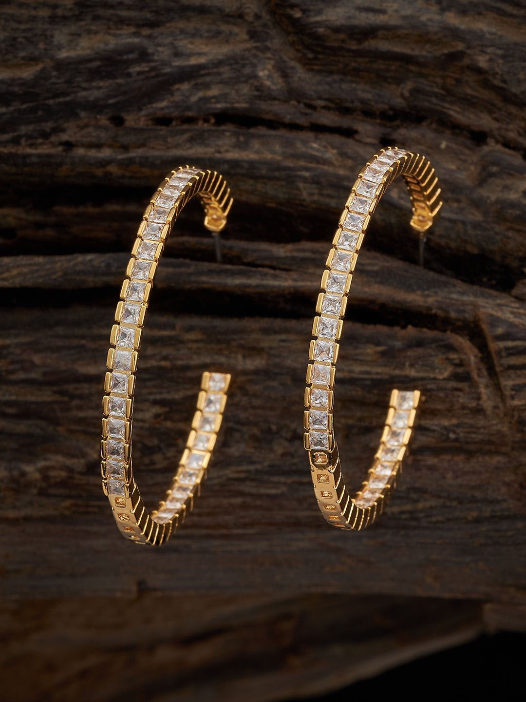 

Kushal's Fashion Jewellery Circular Half Hoop Earrings, White