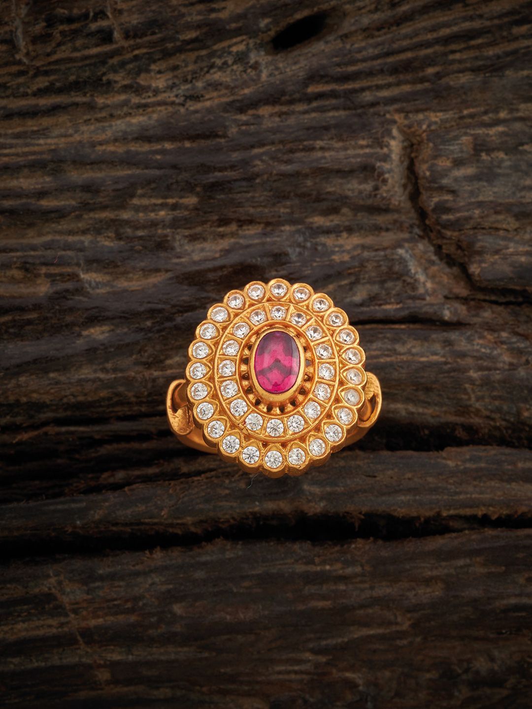 

Kushal's Fashion Jewellery Gold-Plated 925 Silver Stone-Studded Finger Ring