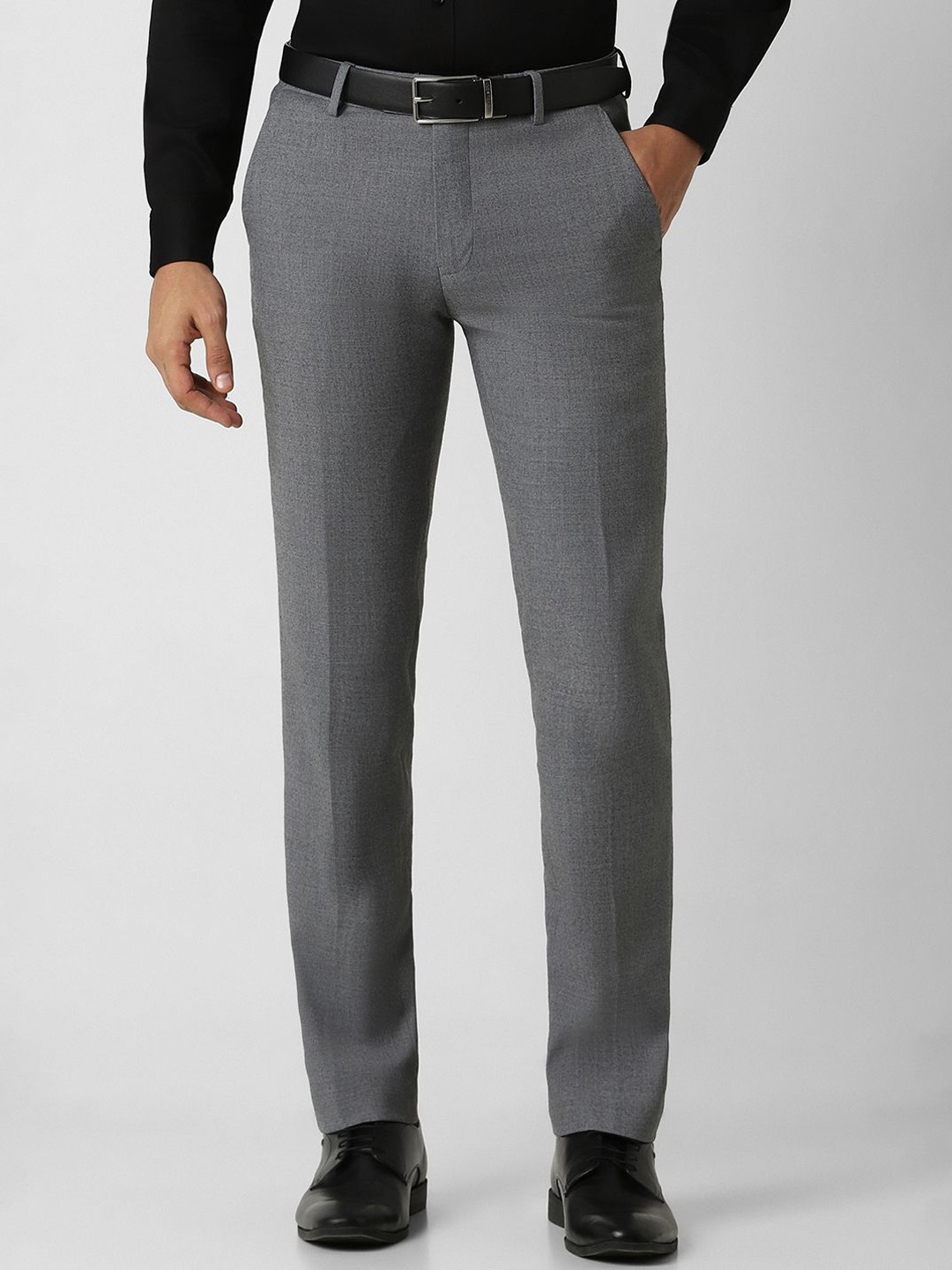 

Van Heusen Men Textured Slim Fit Trousers, Grey