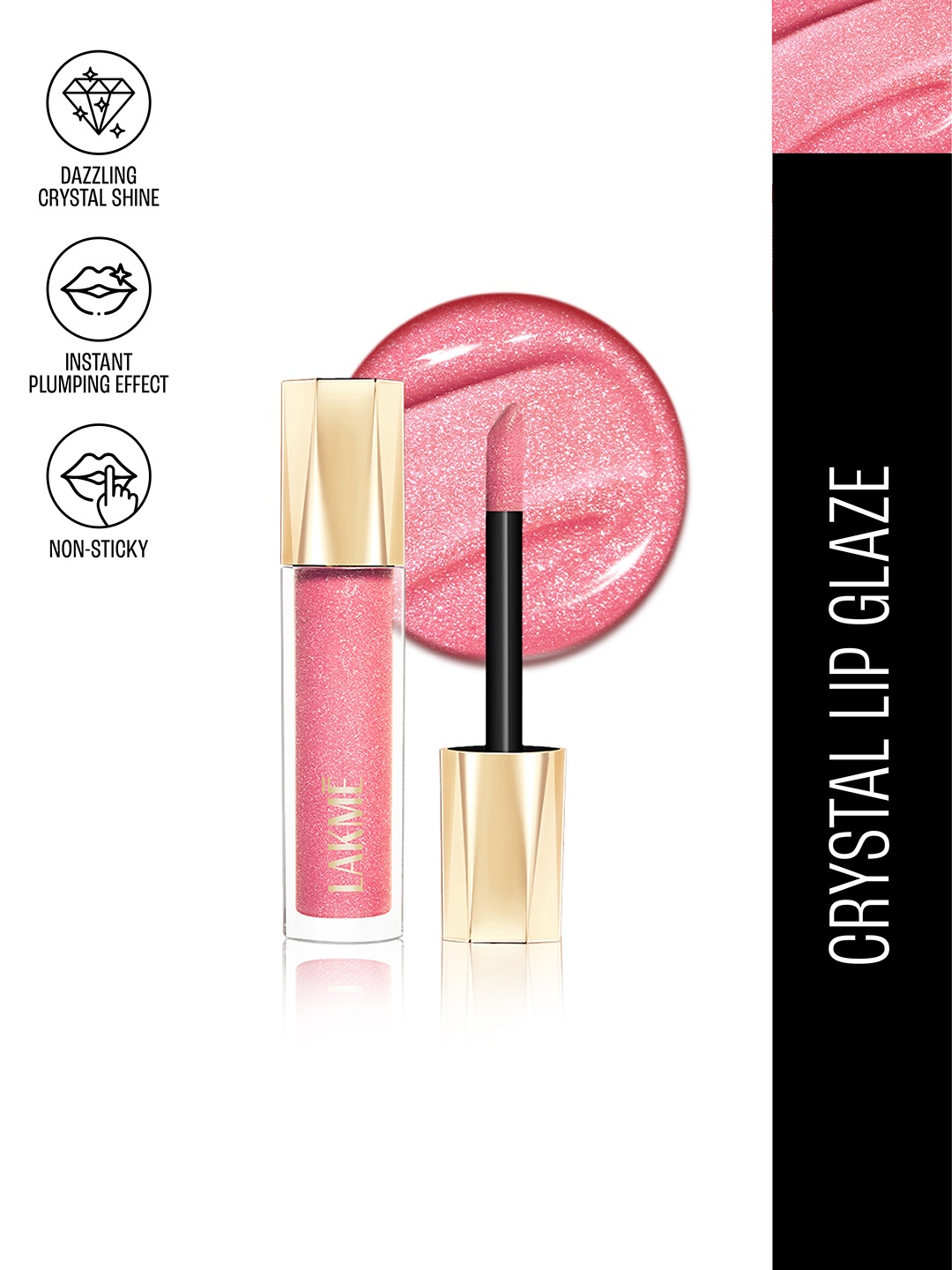 

Lakme Glitterati Non-Sticky Hydrating Lip Glaze- 5ml - 203 Hot Pink Cosmo