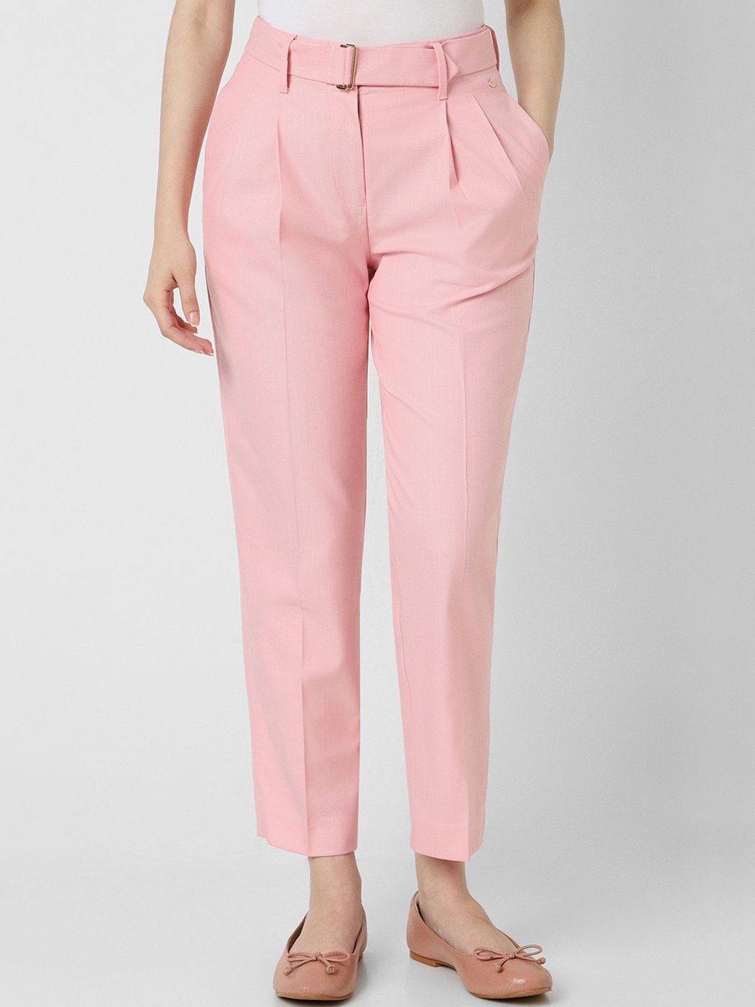 

Van Heusen Woman Women Pleated Trousers, Pink