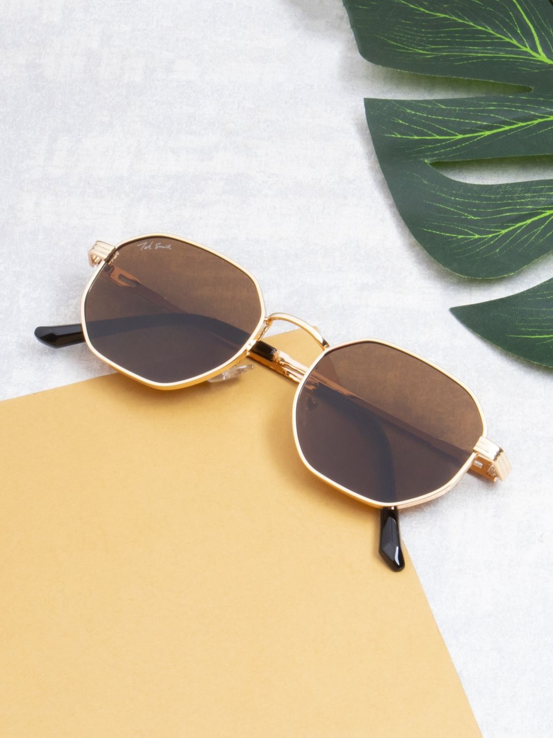 

Ted Smith Unisex Square Sunglasses with UV Protected Lens, Brown