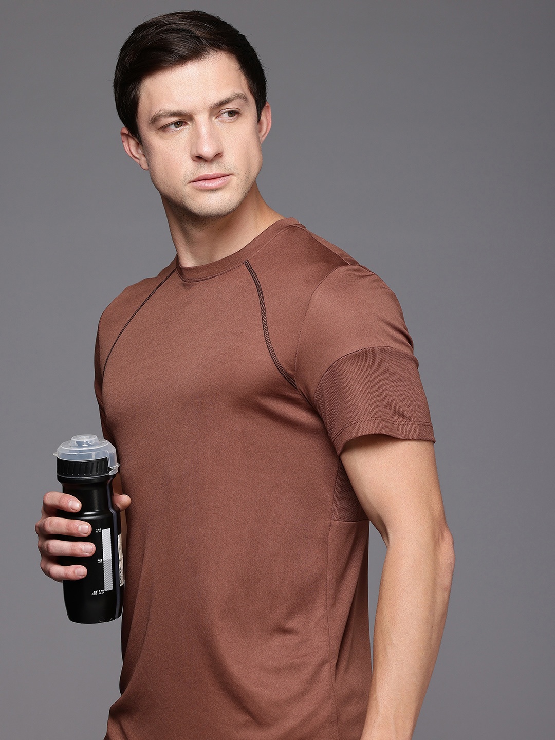 

HRX by Hrithik Roshan Performancebonded Rapid Dry Training T-shirt, Brown