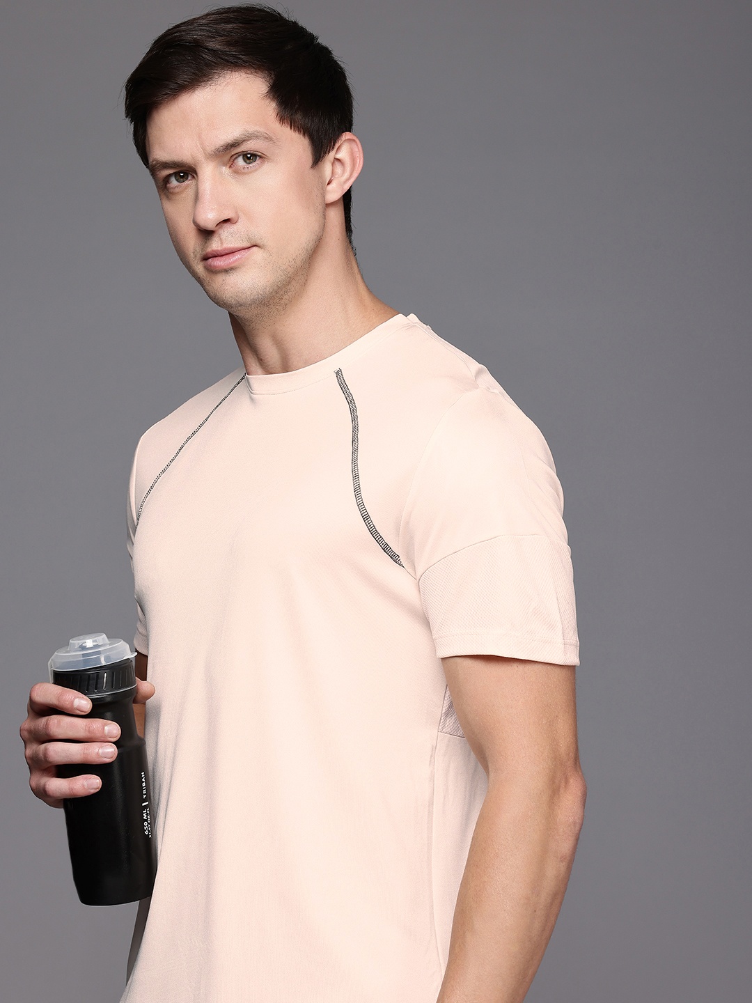 

HRX by Hrithik Roshan Rapid-Dry Training T-shirt, Peach