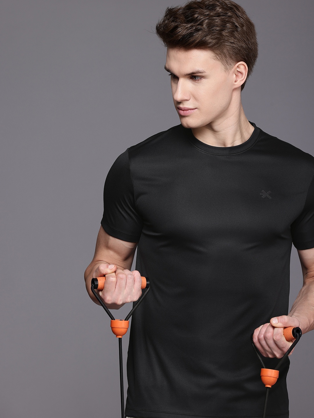 

HRX by Hrithik Roshan PERFORMANCEBONDED Rapid-Dry Training or Gym Sports T-shirt, Black
