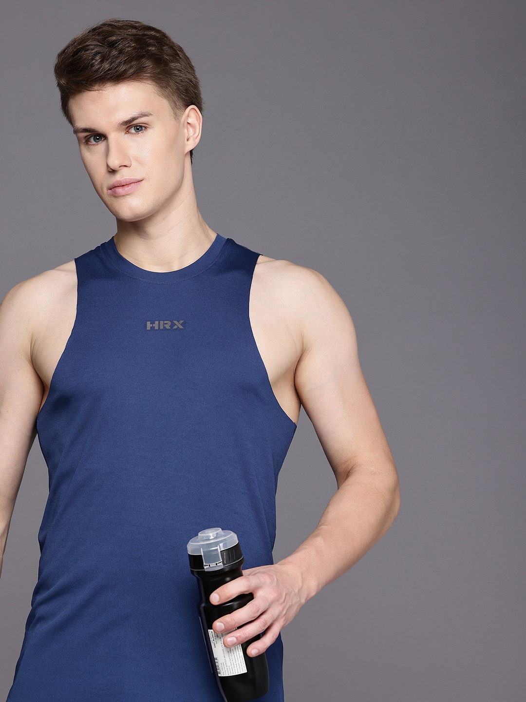 

HRX by Hrithik Roshan PERFORMANCEBONDED Rapid-Dry Training or Gym Sports T-shirt, Blue