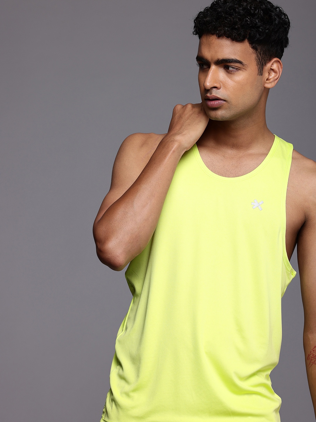 

HRX by Hrithik Roshan Rapid-Dry Running T-shirt, Fluorescent green