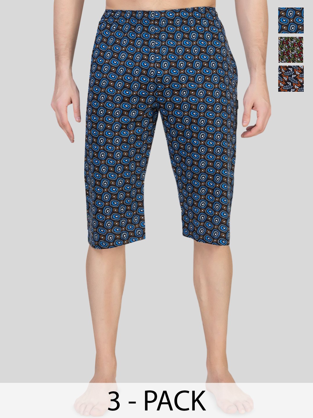 

ZEFFIT Men Printed Running Shorts PACK OF 3, Multi