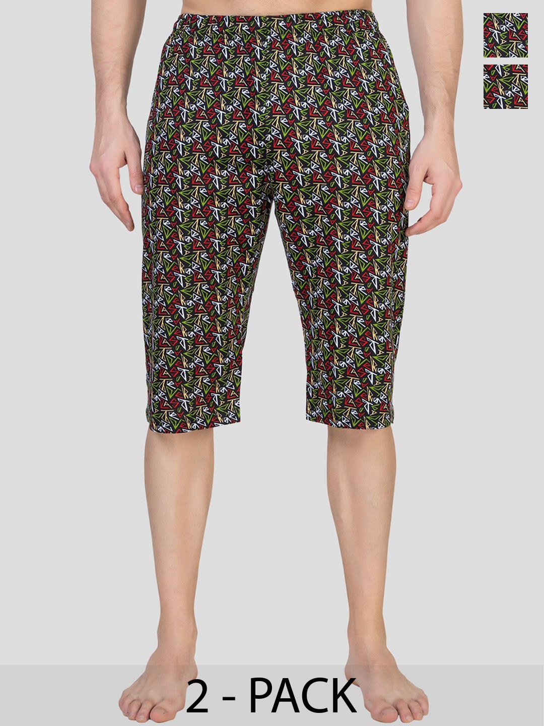 

ZEFFIT Men Printed Running Shorts, Olive