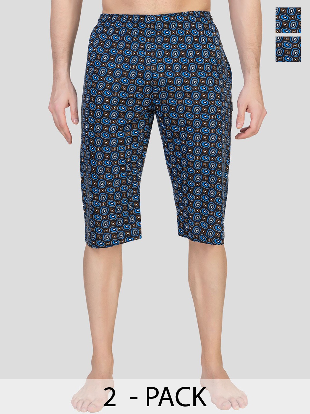 

ZEFFIT Men Printed Running Shorts, Blue