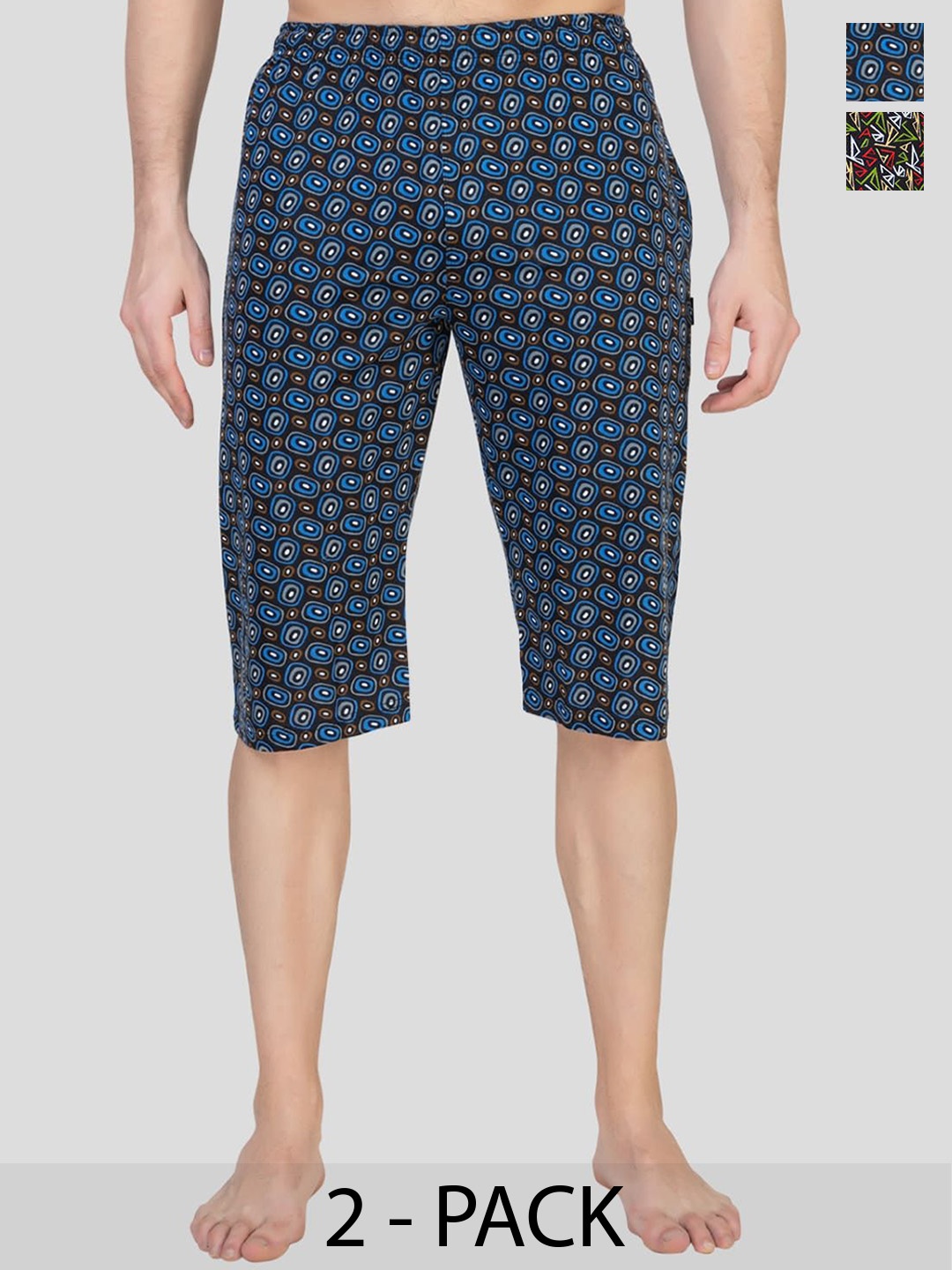 

ZEFFIT Men Printed Running Shorts, Blue
