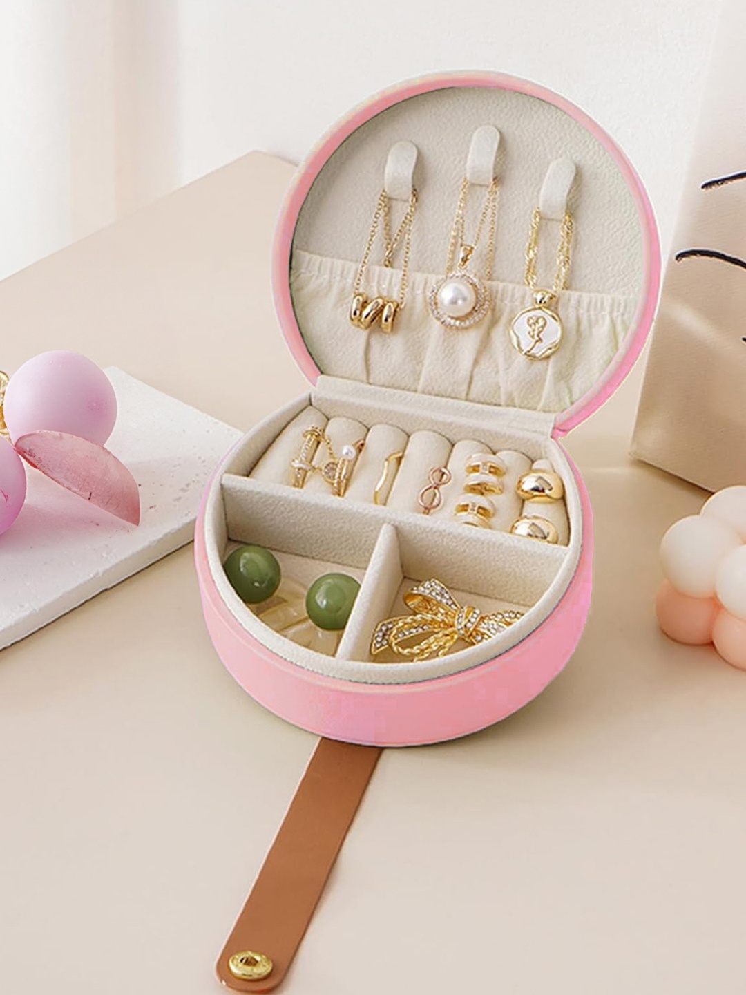 

Cortina Pink Zipper Portable Jewellery Storage Organiser
