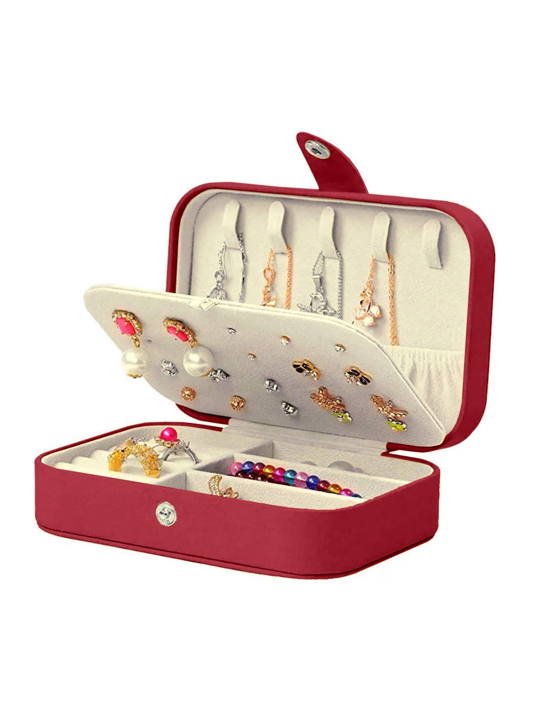 

Cortina Maroon Zipper Portable Jewellery Storage Organiser