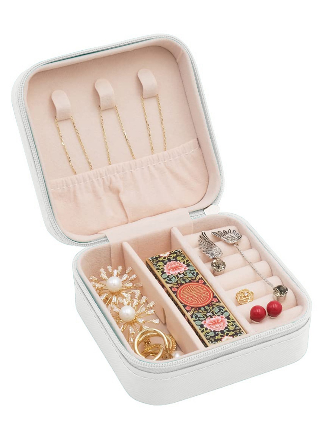 

Cortina White Zipper Portable Jewellery Storage Organiser