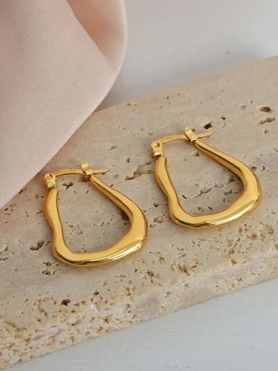 

KRYSTALZ Gold-Plated Stainless Steel Chunky Hoop Earrings