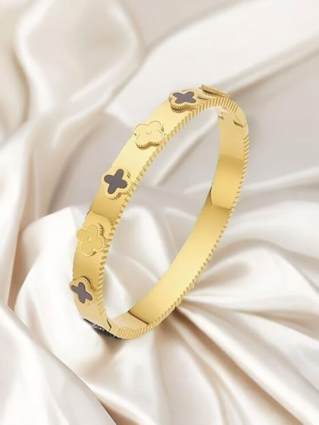

KRYSTALZ Gold Plated Stainless Steel Bangle-Style Bracelet