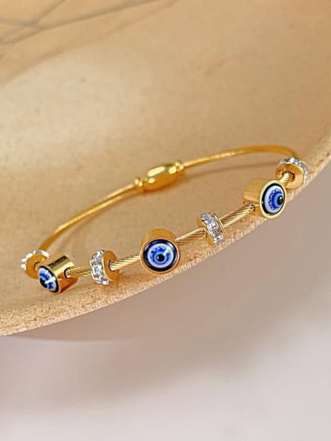

KRYSTALZ Gold Plated Artificial Beads Stainless Steel Charm Bracelet
