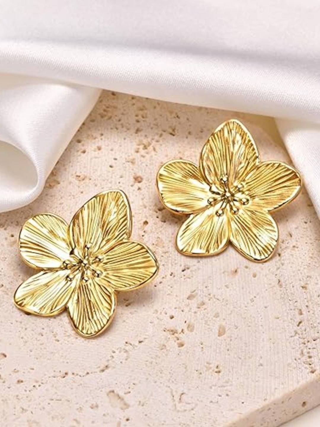 

KRYSTALZ Gold-Plated Stainless Steel Studs Earrings