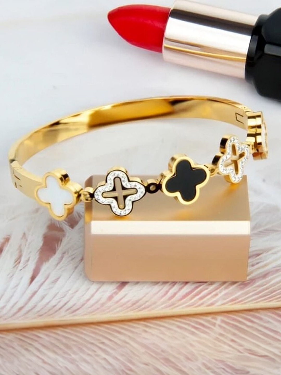 

KRYSTALZ Gold Plated Stainless Steel Bangle-Style Bracelet