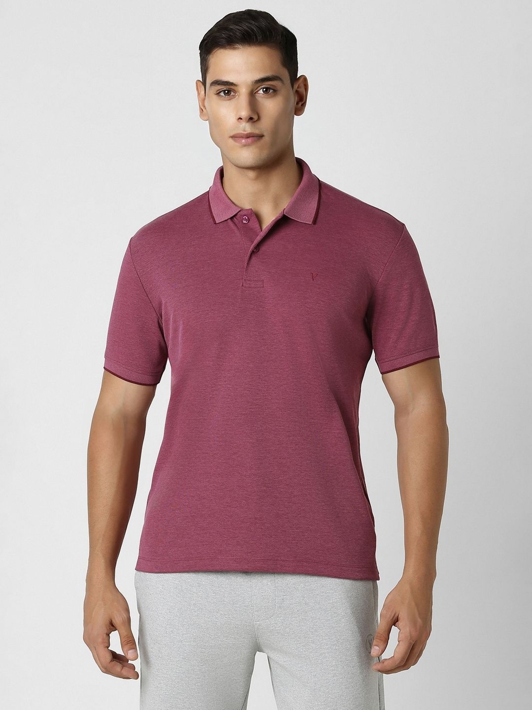 

Van Heusen Flex Men Solid Polo Collar T-shirt, Maroon