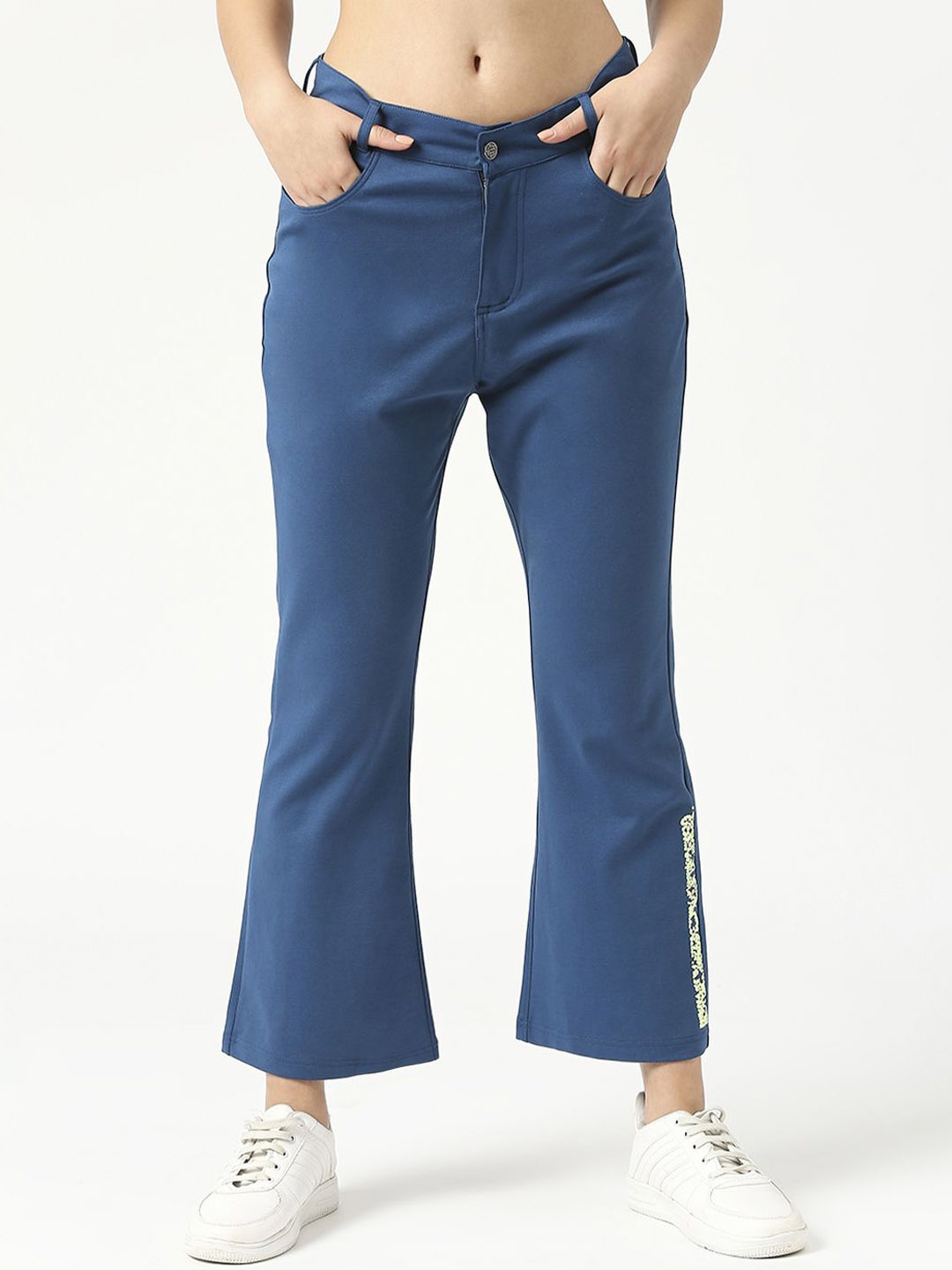 

La Aimee Women Flared Trousers, Blue