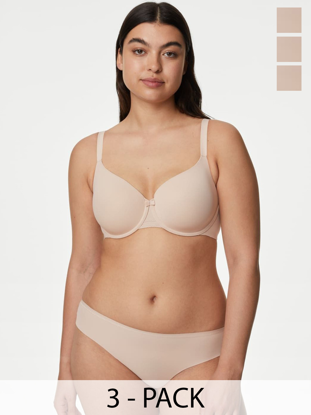 

Marks & Spencer Pack of 3 Brazilian Briefs, Nude