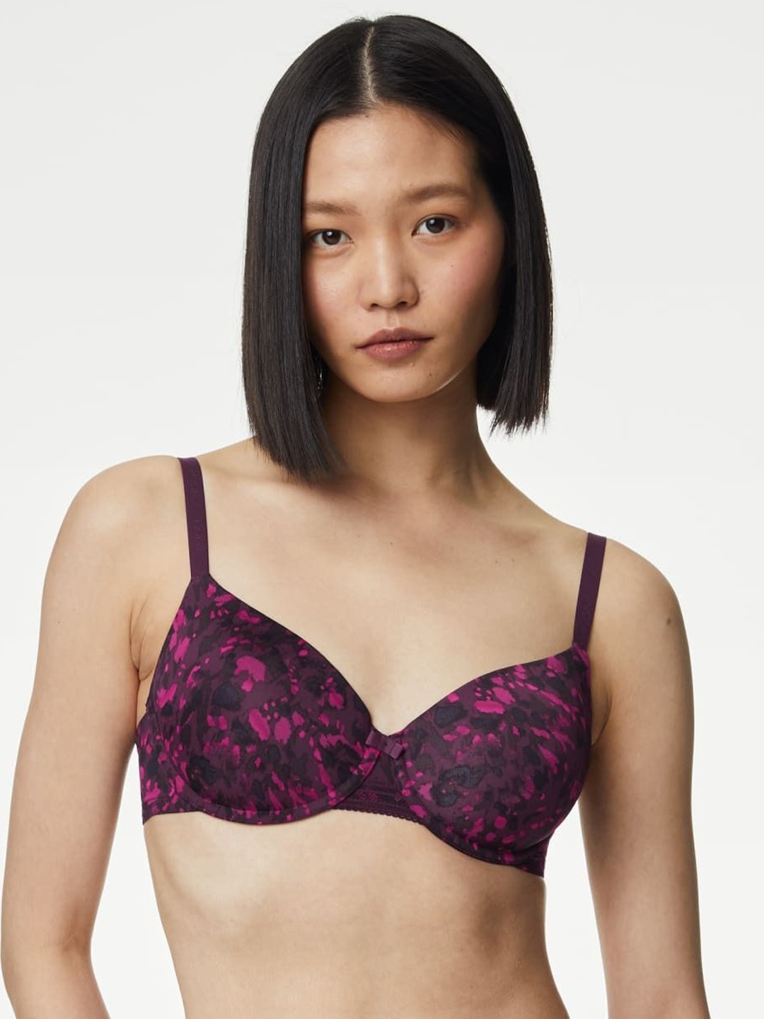 

Marks & Spencer Abstract Bra Full Coverage Underwired Lightly Padded, Purple