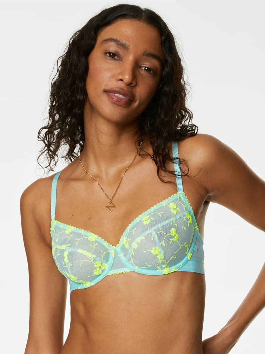 

Marks & Spencer Floral Bra Full Coverage Underwired, Blue