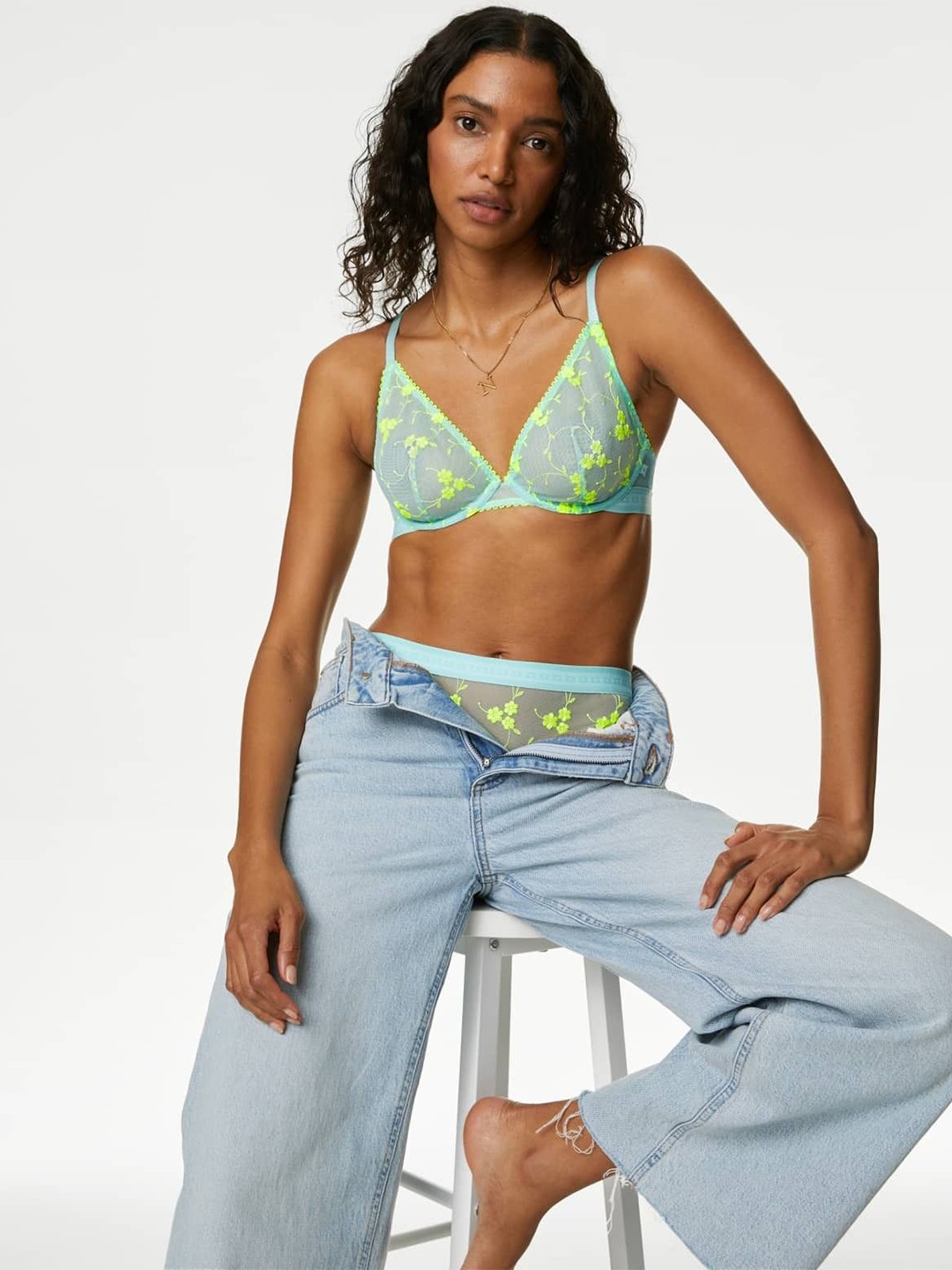 

Marks & Spencer Floral Bra Full Coverage Underwired, Blue