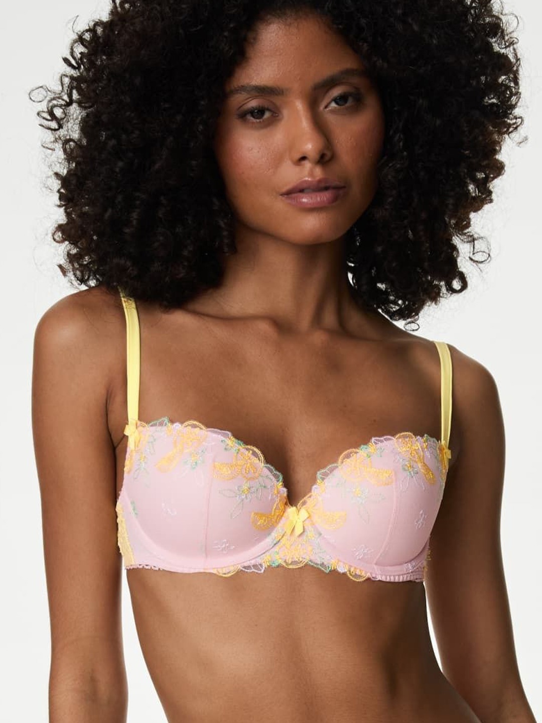 

Marks & Spencer Floral Bra Full Coverage Underwired Lightly Padded, Yellow