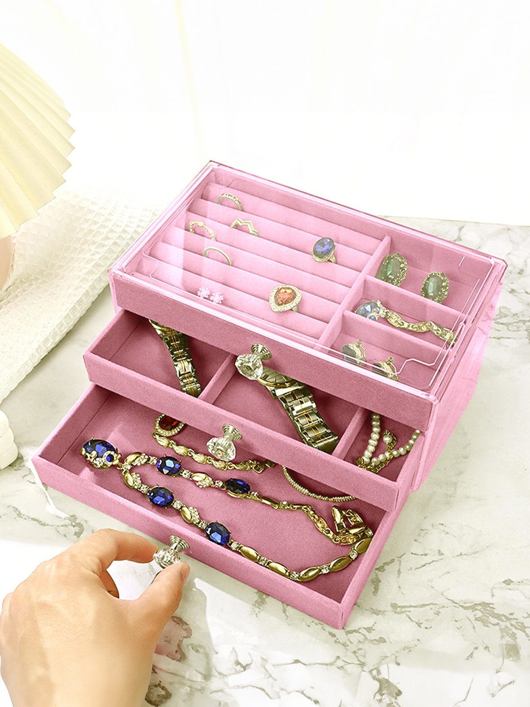 

Cortina Pink Portable Jewellery Storage Organiser