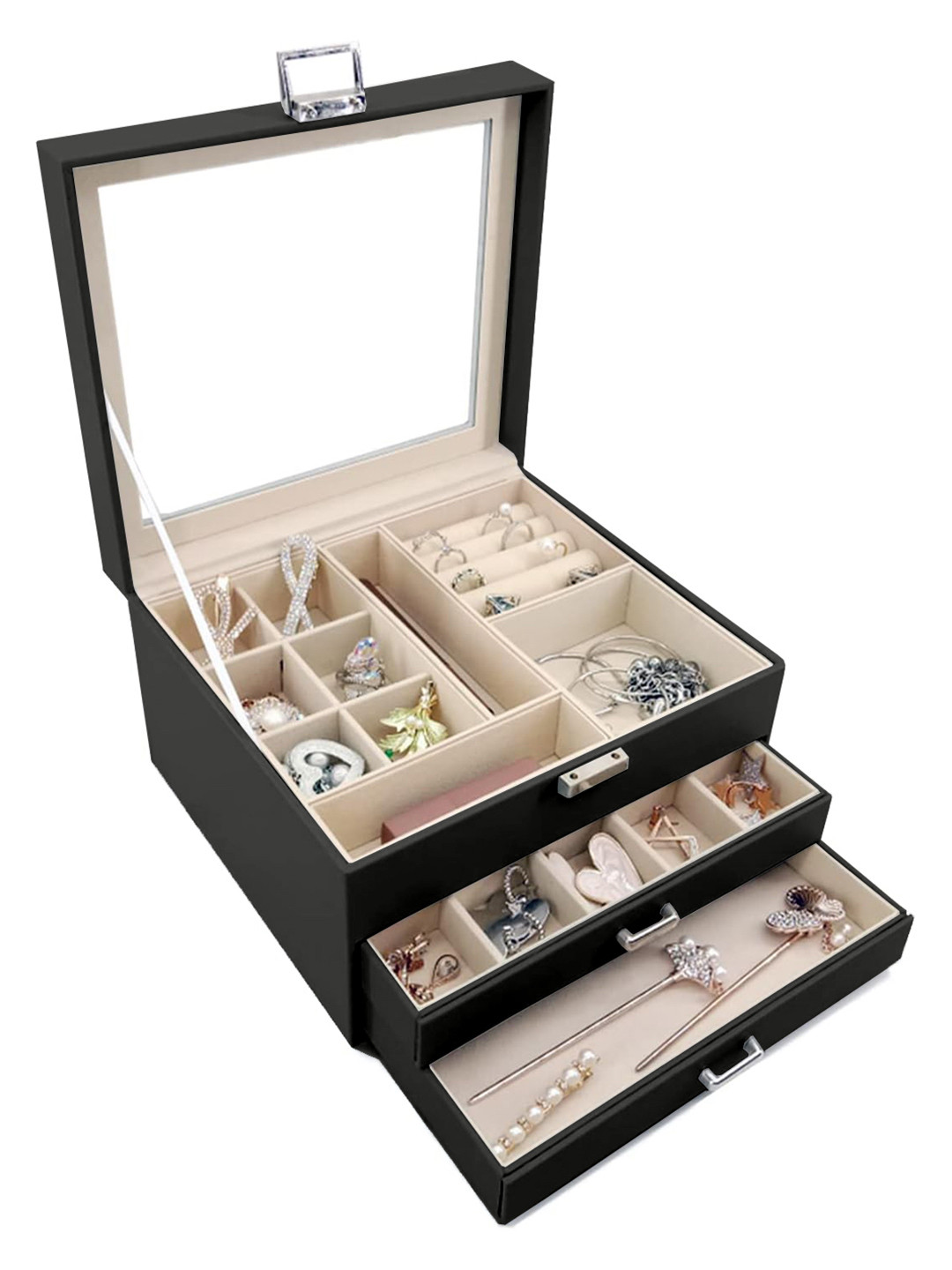 

Cortina Black Portable Jewellery Storage Organiser