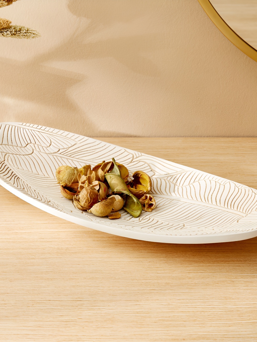 

Home Centre Off-White & Beige Textured Food Platter
