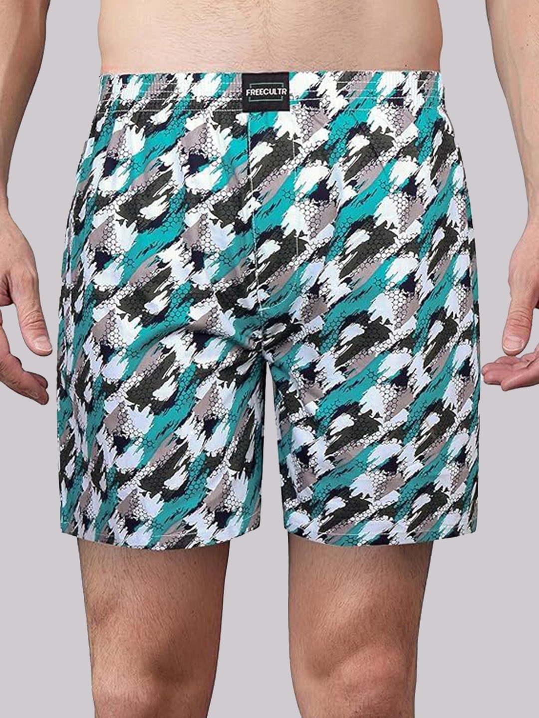 

FREECULTR Printed Cotton Boxer, Blue