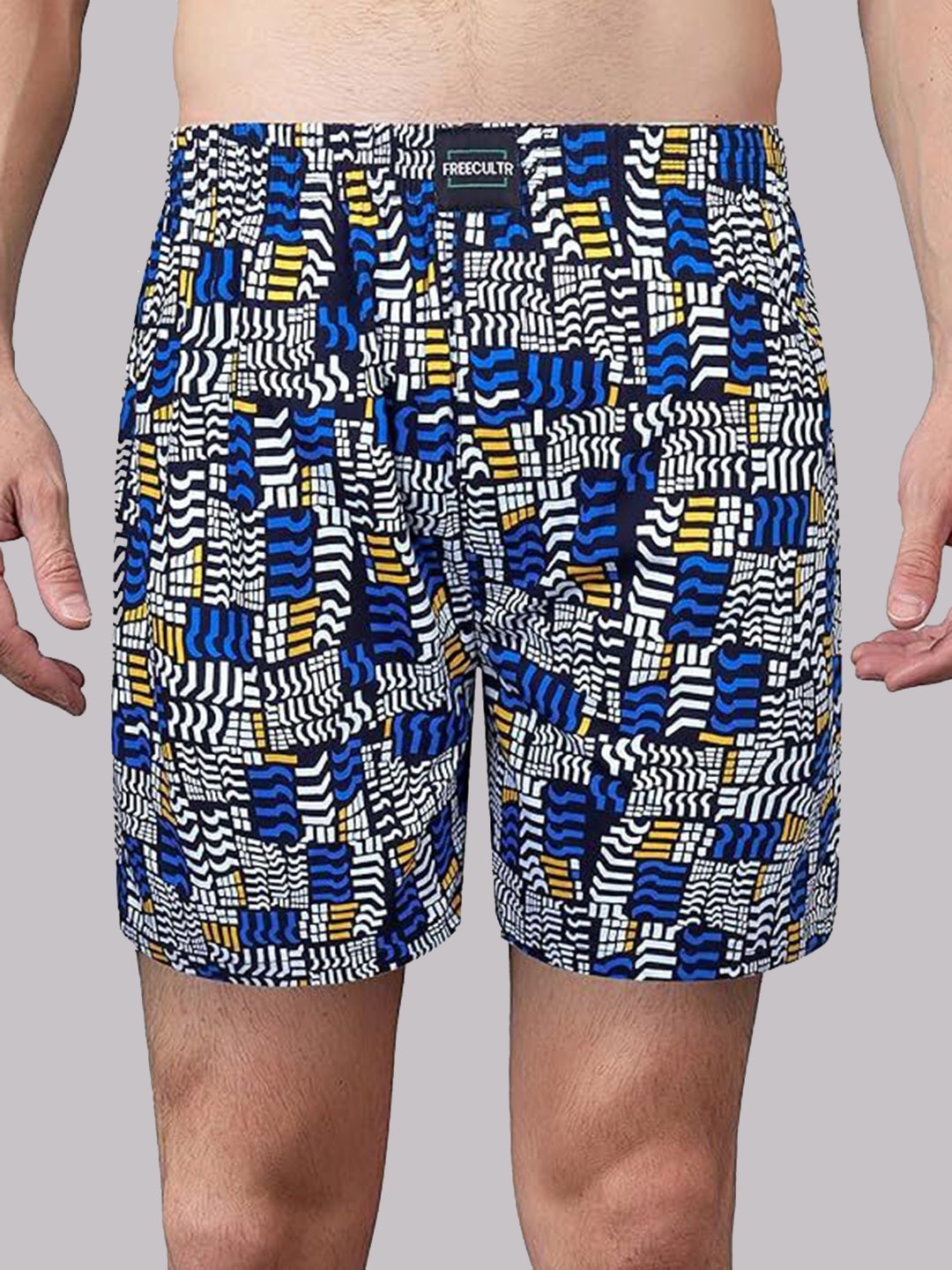 

FREECULTR Printed Cotton Boxer, Blue
