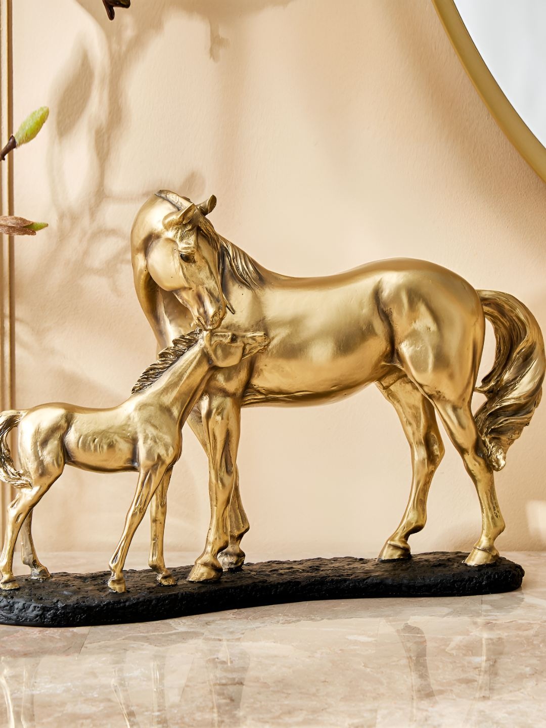 

Home Centre Gold Toned & Black Horse Figurine Showpiece