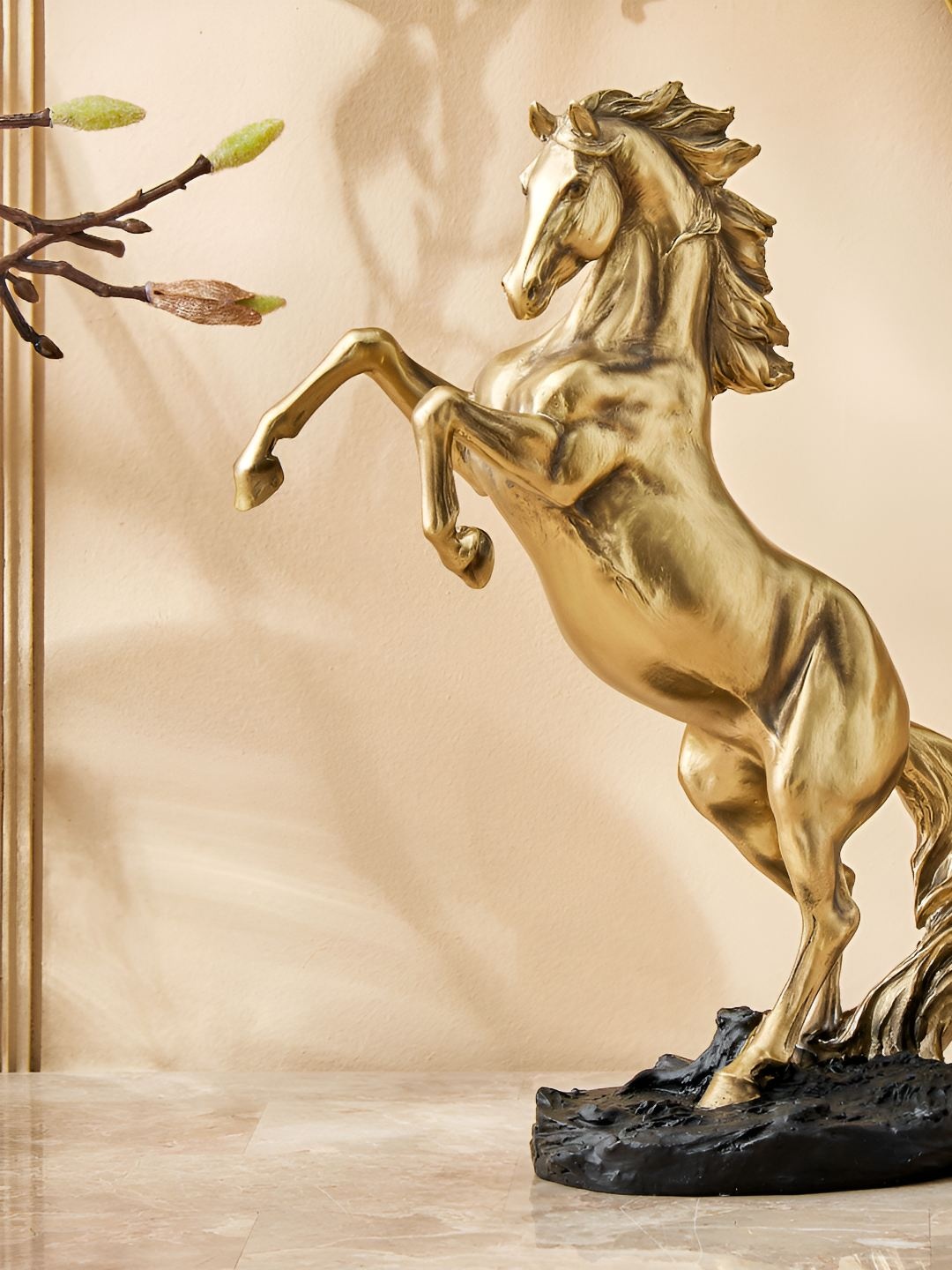 

Home Centre Gold Toned & Brown Horse Figurine Showpiece