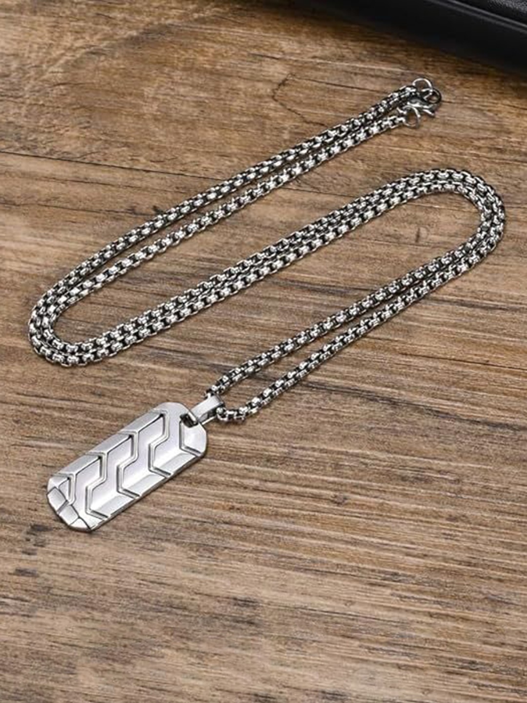 

KARISHMA KREATIONS Silver Plated Stainless Steel Pendants with Chains