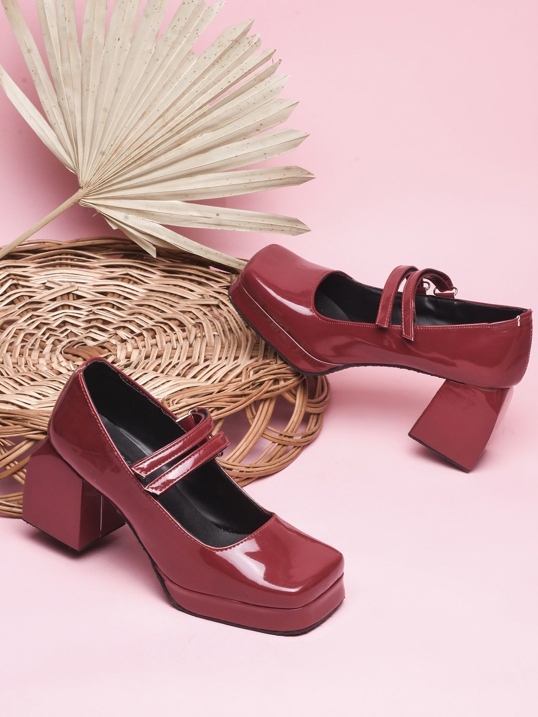 

Try Me Women Party Block Heel Sandals, Maroon
