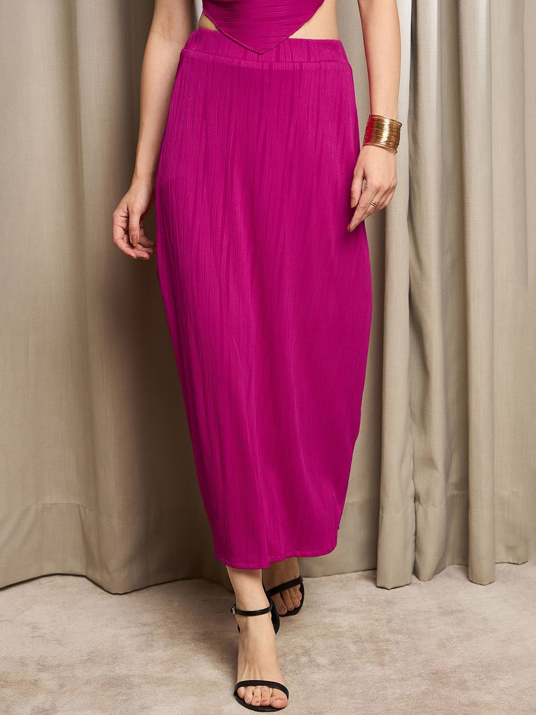 

RARE A-Line Straight Midi Skirt, Magenta