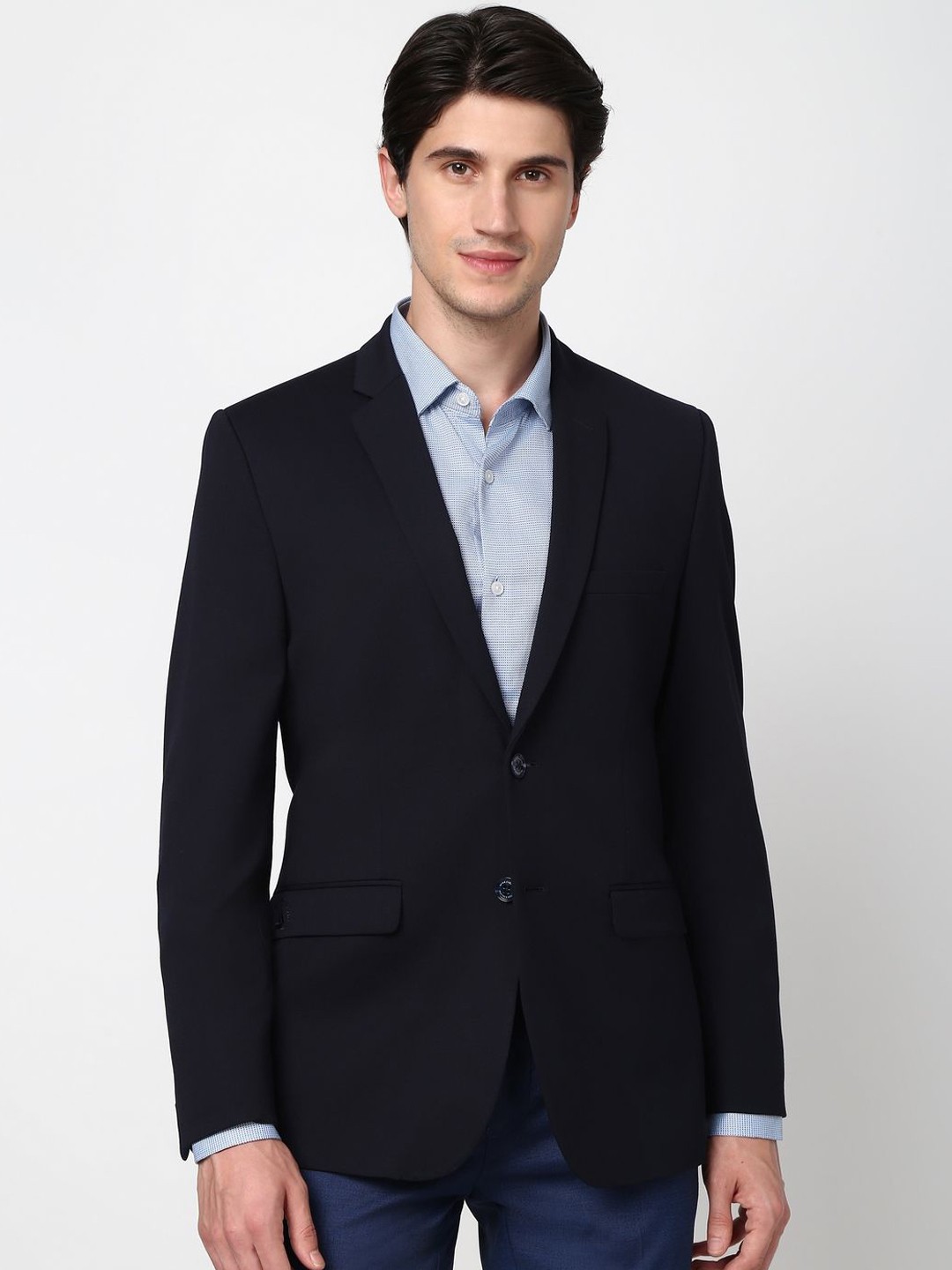 

Peter England Elite Slim-Fit Single-Breasted Formal Blazers, Black