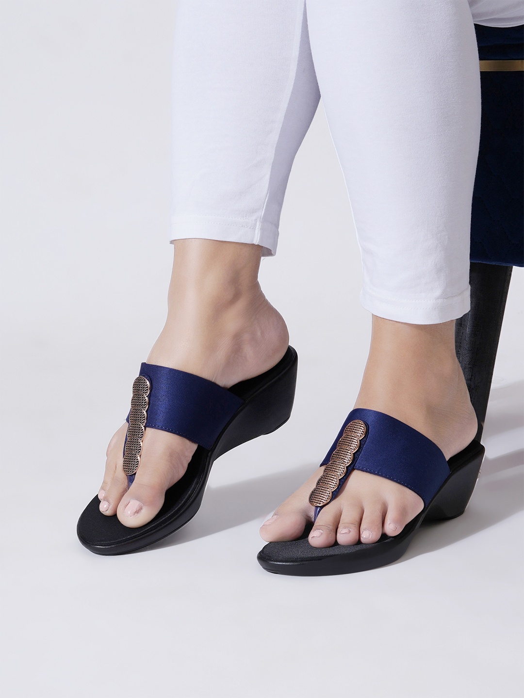 

PLANET WALK Embellished Wedge Sandals, Blue