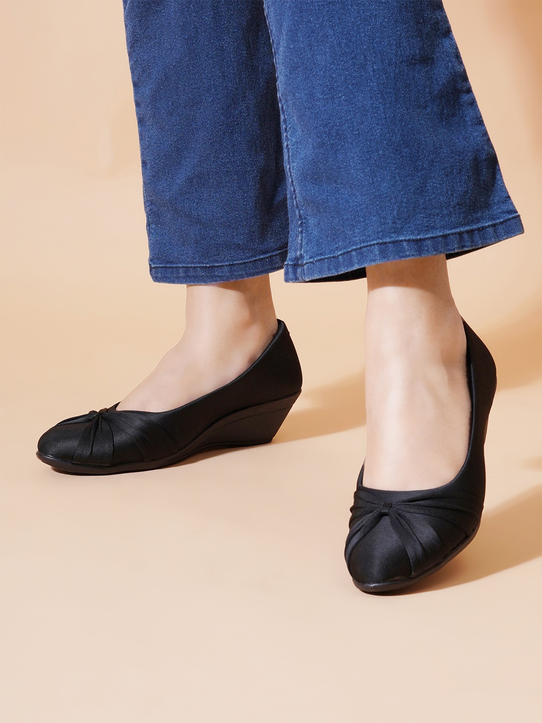 PLANET WALK Women Work Block Heel Pumps, Black
