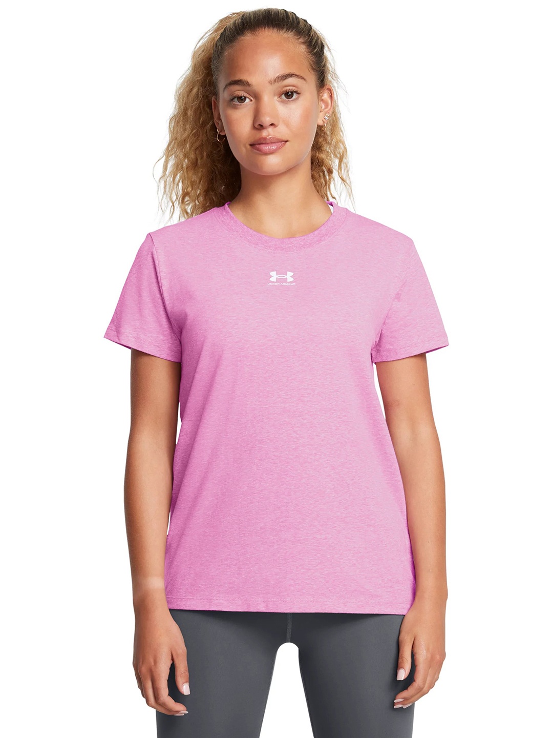 

UNDER ARMOUR Rival Core Short Sleeve T-shirt, Pink