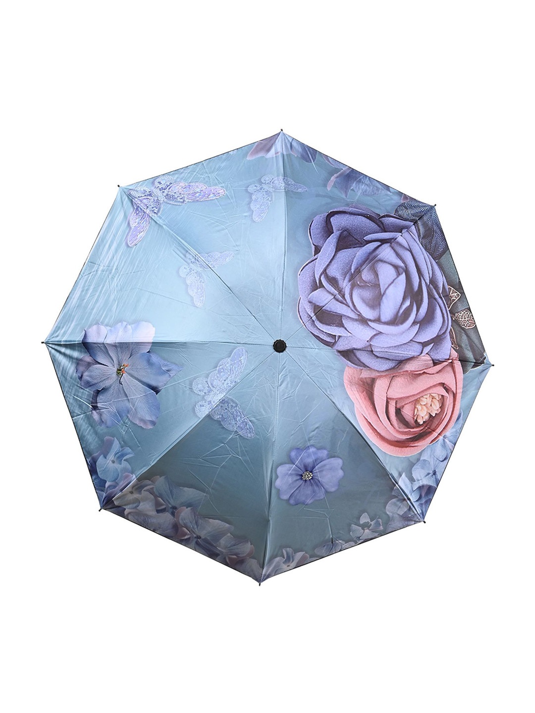 

LOOM LEGACY Manual 3 Fold Floral Printed Umbrella, Green