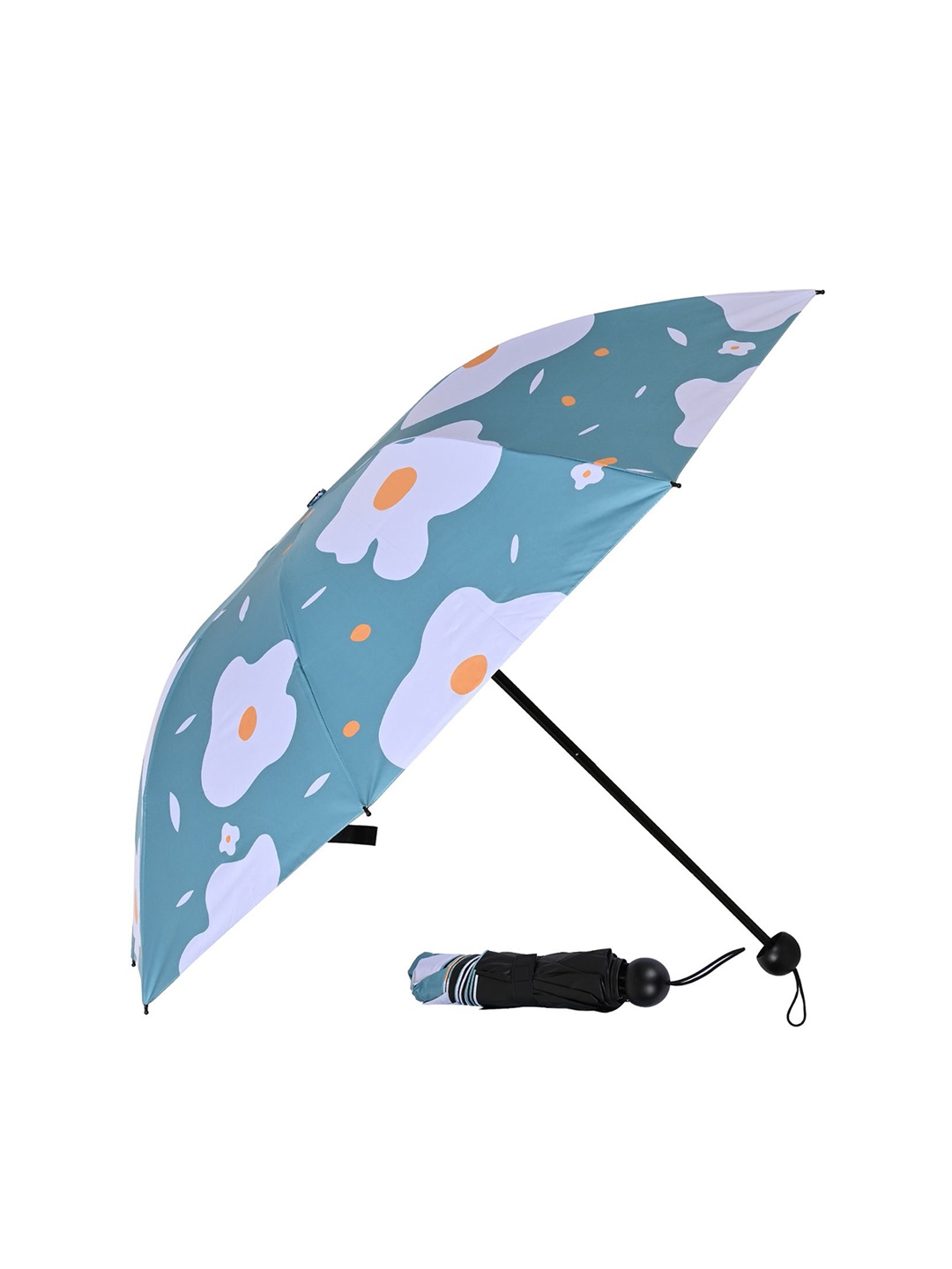 

LOOM LEGACY Manual 3 Fold Floral Printed Umbrella, Green