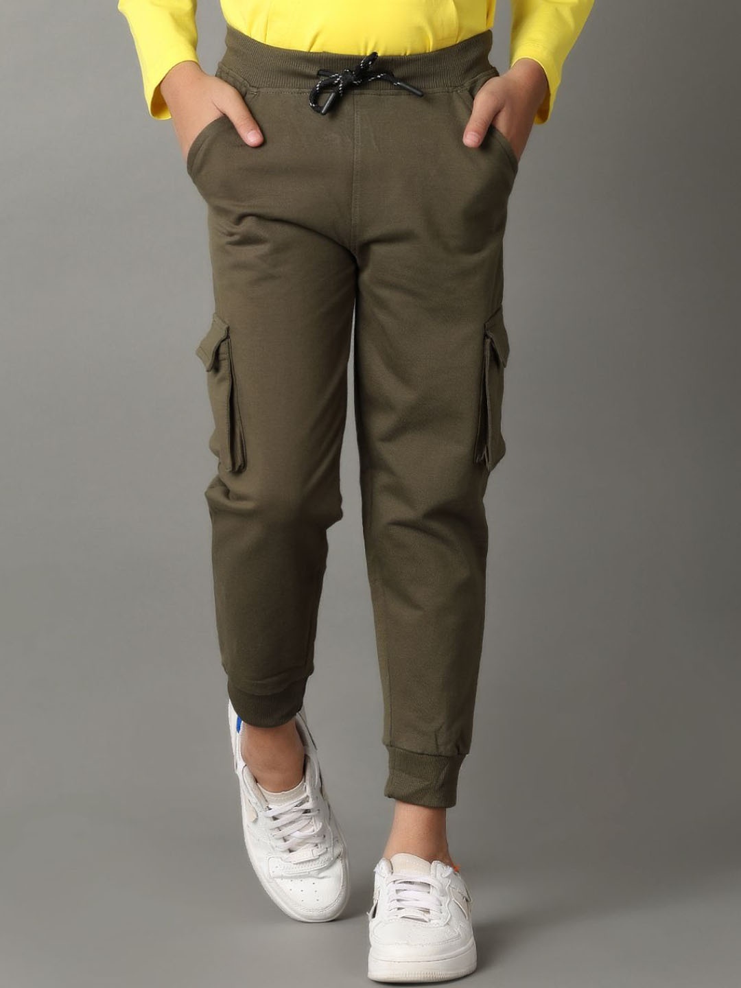 

V-Mart Boys Cotton Joggers, Olive