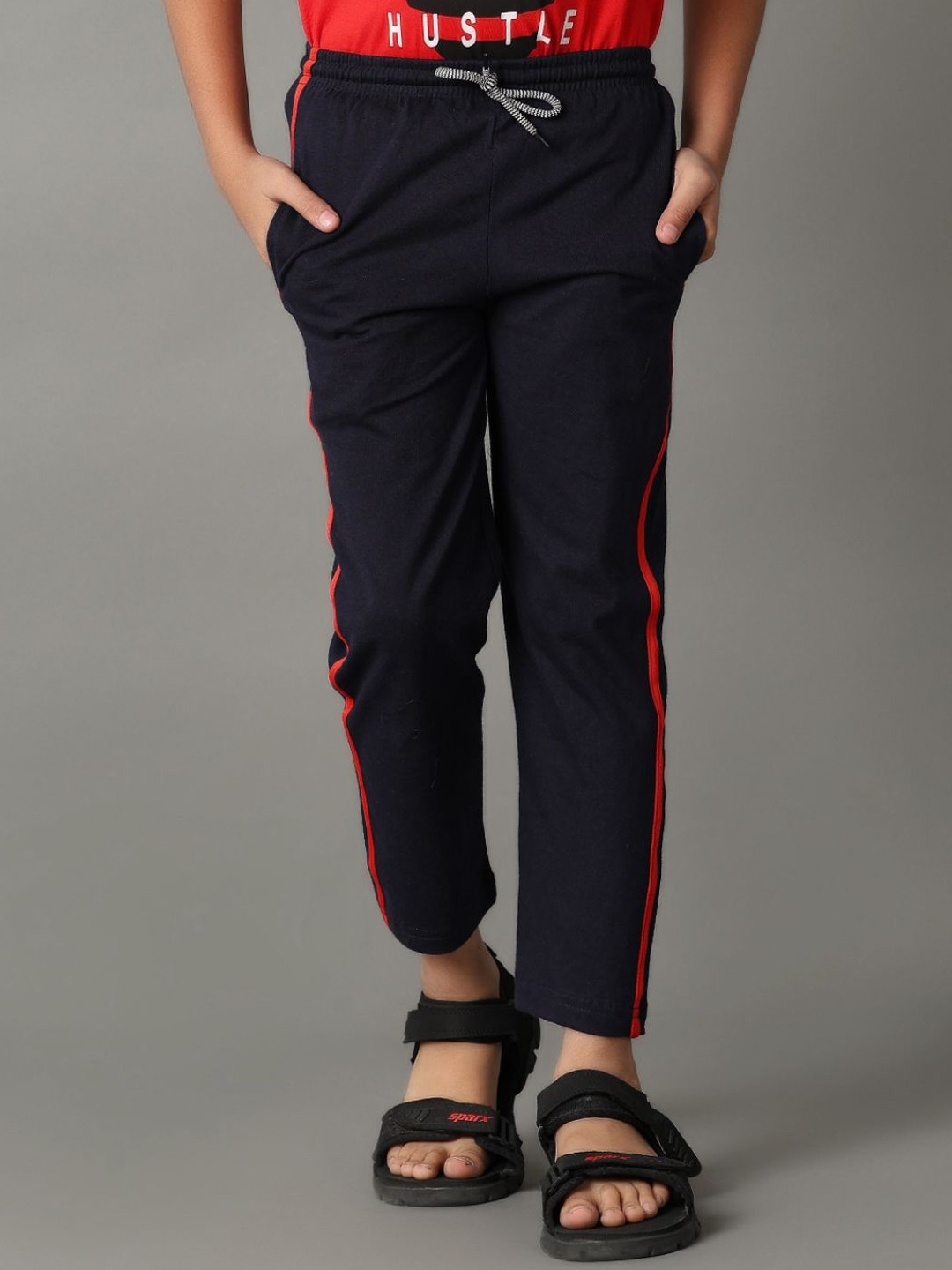 

V-Mart Boys Cotton Track Pants, Navy blue